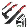 Camping Hatchet Machete Knife Set Sheath Hunting Knife Flashlight Paracord