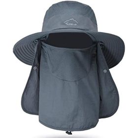 Fishing Hat/Boonie Hat; Sun hat Detachable UV Sun Screen Wide Brim Hat With Face Cover & Neck Flap; hiking hat (Color: Pink)